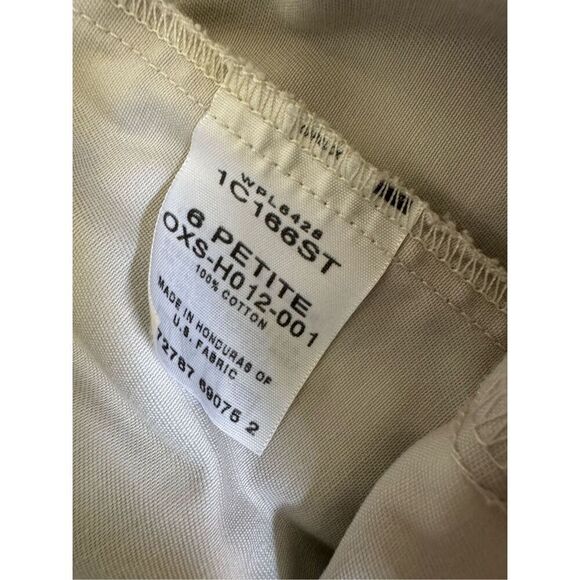 Chic women’s 6 petite pull in high rise 90’s cream pants stretchy waist khaki 10 - Picture 4 of 6